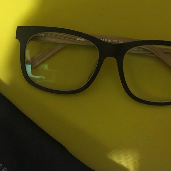 🆕 frames from (Eyebuy Direct) size 53 16/135 wood toned dark front temple light - Picture 8 of 8